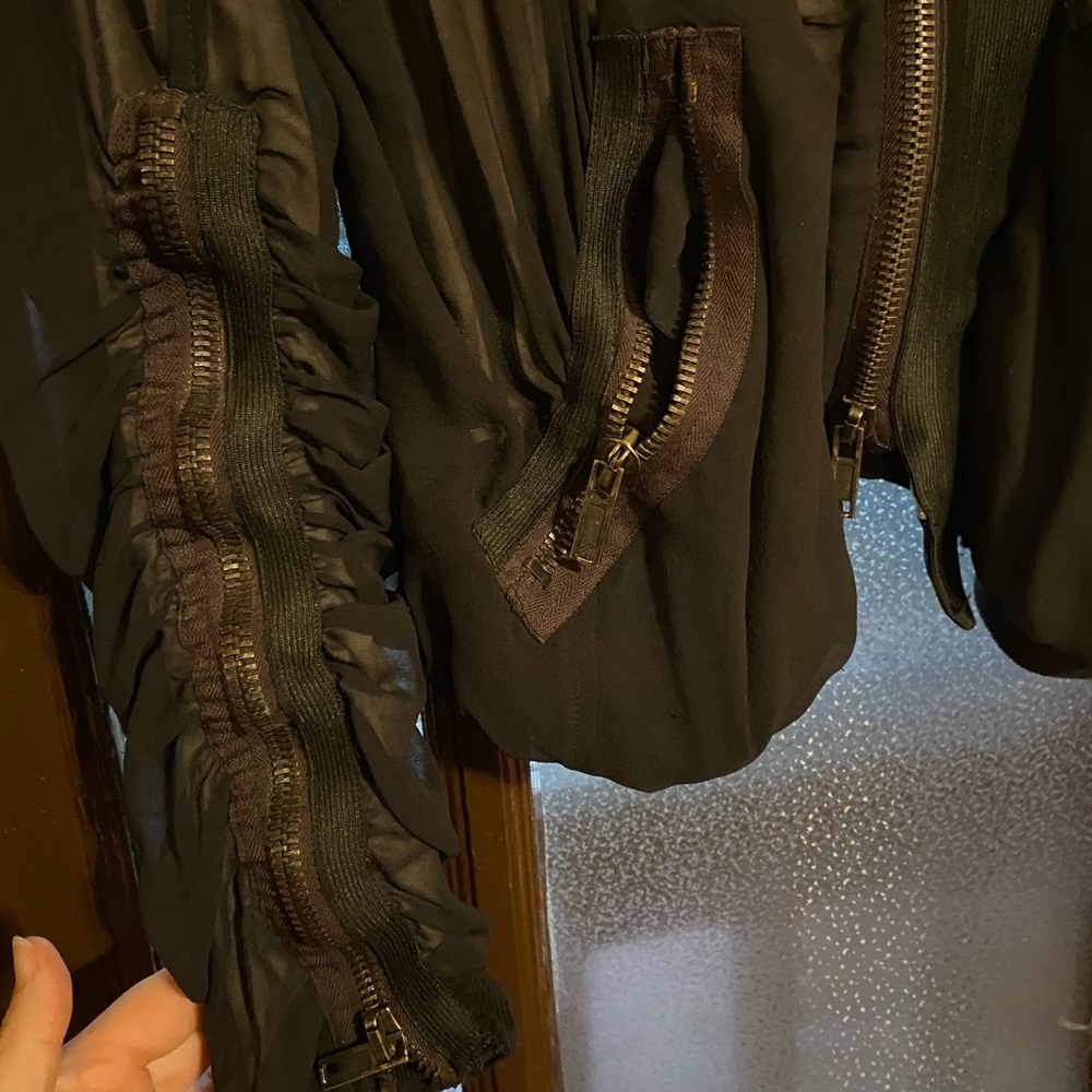 Haider Ackermann Ruffled Silk Bomber Jacket, L - Picture 6 of 10
